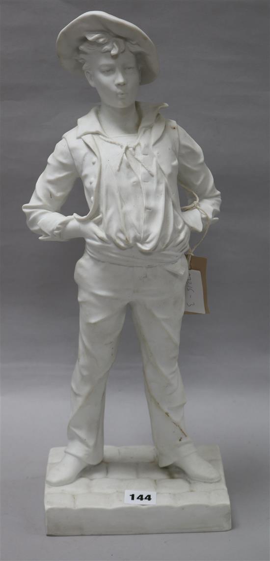 A Parian figure of a boy height 50cm